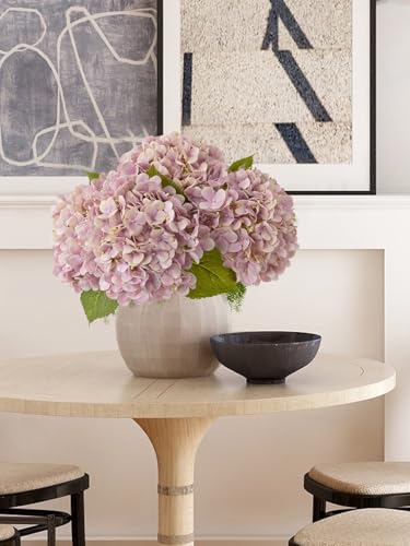 ZYTUYO 4PCS 20'' Real Touch Hydrangea Artificial Flowers Light Pink Champagne Faux Hydrangeas for Spring Porch Home Wedding Floral Arrangements Outdoor Party Baby Shower Table Centerpiece Xmas Decor - color: Light Pink