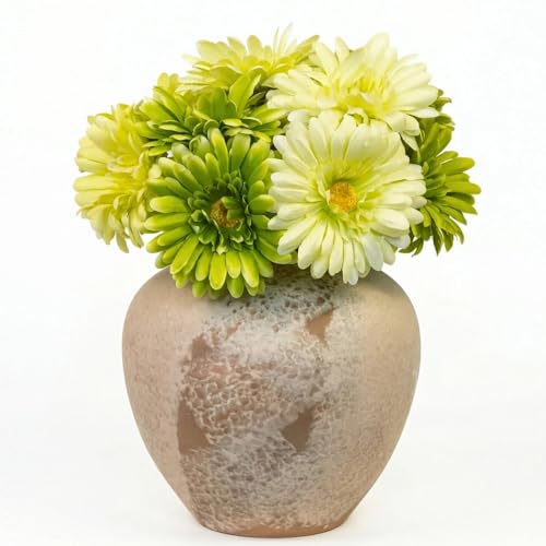 TOPIA Artificial African Daisies Flowers African Daisy Silk Flowers Artificial Gerbera Daisies Pack of 10 (Green) - color: Green, size: 10pcs