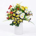 Artificial Flowers for Outdoor, 6 Bundles Mix UV Resistant Fake Flowers | No watering needed,Fade resistant,Bendable & flexible,Easy DIY freely,Maintain beauty long-term,Brighten up any space - color: 6pcs-mix