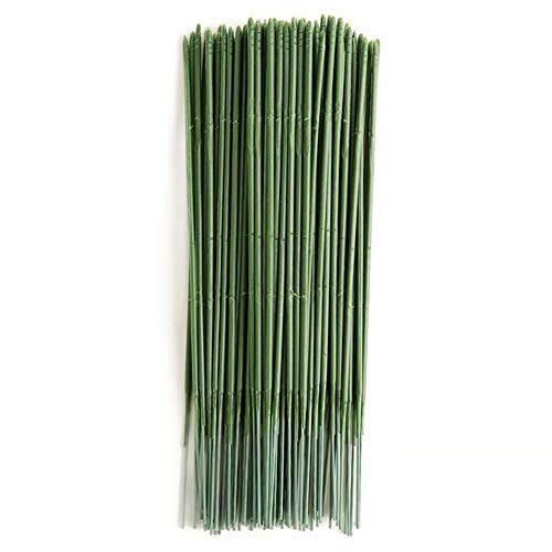 joleully100pcs Plastic Floral Stem, Artificial Flower Rod, Plant Stub Wire Green Florist Wires, Ideal for The Crafts Person, 17CM and 25CM(17CM)