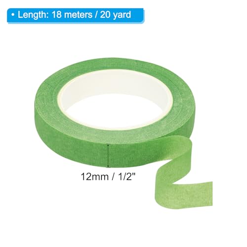 PATIKIL Floral Tape 1/2" x 20 Yard / 12mm x 20m, 3 Pack Flower Wrap Adhesive Tape for Bouquet Stem Wrapping, Ten Green - color: Ten Green