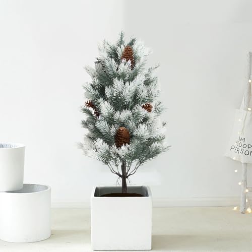 Artificial Cedar Topiary Tree, UV Rated, 21.6 Inch, Indoor Outdoor Plant with Ground Spike for Front Porch, Door, Office, Garden Decor (E, One Size) - color: E