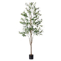 Olive Tree, 6FT Tall Faux Olive Tree with Lights Moss and Planter, Olive Trees Artificial Indoor with Realistic Wood Trunk and Lifelike Fruits, Fake Olive Tree for Home Office Living Room Decor