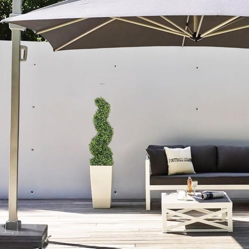3ft Spiral Topiary Trees Artificial Outdoor Set of 2 – UV Resistant Faux Boxwood Plants for Outdoor Planters, Fake Bushes & Shrubs for Front Porch Outside Decor (3 Foot/36 Inch) - color: Light Green, size: 3ft