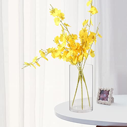 Set of 3 Glass Cylinder Vases,8 Inch Tall Clear Flower Vase,Decorative Floral Vase for Home Decor,Candle Holder,Wedding Centerpieces(4" W X 8" H) - size: 8 inches (H) x 4 inches (D)