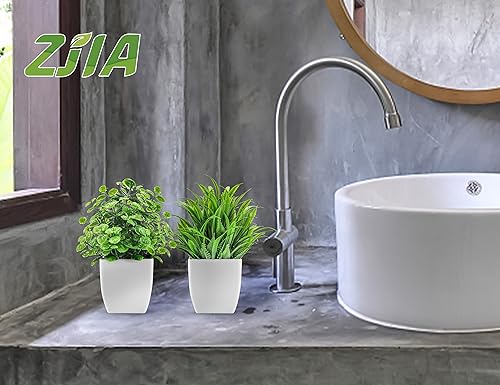 4 Pack Small Fake Plants White Bathroom Accessories for Home Bedroom Bathroom Kitchen Decor - color: White