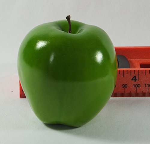 Vasefill 6-Pack Artificial Green Oval Apple Plastic Apples Fruit Six Pieces Fake Manzana - color: Apple (Green Oval)