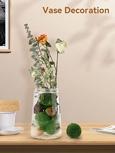 Biubee 12Pack Decorative Faux Dried Moss Balls- 2.2" Artificial Green Plant Mossy Globes Handmade Sphere Moss Gift for Home Dough Bowl Vase Chinoiserie Decors Party Wedding Display - size: S(12pcs)