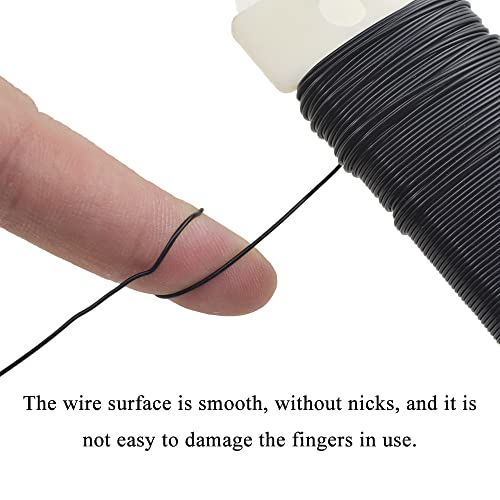 HAHIYO 22Gauge Black Wire - 1Roll, 38Yards (115Feet) Flexible Floral Wire for Crafts, Christmas Wreaths, Tree & Flower Arrangement, Wedding DIY - color: Black, size: 22Gauge-1P/38Yards