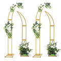 Vincidern 4pcs Curved Wedding Arch Backdrop Stand, Moon Arch Backdrop Stand for Wedding, Engagement, Bridal Shower, Birthday Party Decorations, Indoor & Outdoor Use (Gold,5.9ft,6.9ft) - size: 5.9ft,6.9ft (4pcs)