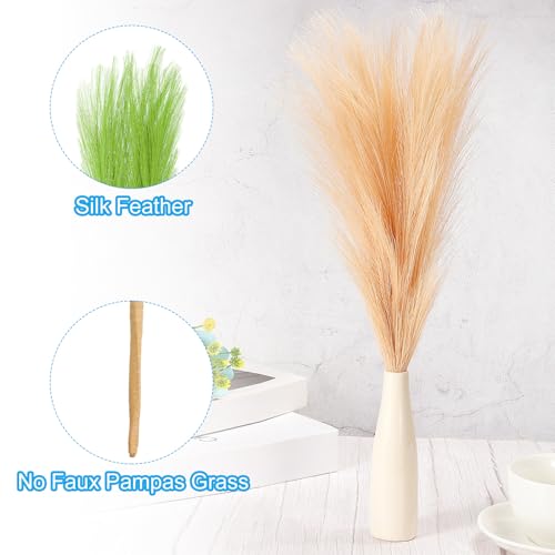 PATIKIL 17 Inch Faux Pampas Grass, 6 Pcs Boho Decor for Home Decoration Artificial Tall Fluffy Stems for Wedding Flower Party Vase Arrangement Centerpieces, Grass Green - color: Grass Green