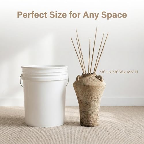 Ceramic Rustic Farmhouse Vase,Extra Large Terra Cotta Vase, Huge Pottery Decorative Flower Vases for Living Room Entryway Table Centerpiece Decor(12.5'' X 7.8'' x 7.8'') (Castle) - color: Castle