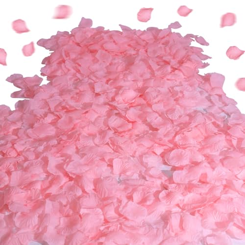 SITUMEIZI 1500PCS Pink Rose Petals Silk Rose Petals for Romantic Night for Her Set Wedding,Party,Proposal Anniversary Decorations - color: Pink, size: 1500