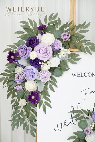 Artificial Wedding Arch Flowers Kit(Pack of 2) for Wedding Arch, Bridal Shower, Ceremony and Reception Backdrop Decoration (Dancing Purple Kelsang Flowers) - color: Dancing Purple Kelsang Flowers
