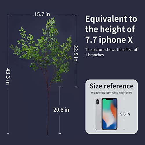 Melorca&Guilla Artificial Plants,2PCS 43.3" Green Nandina Faux Branches for Vase,Artificial Plants for Shop Garden Office Home Décor - color: Green Nandina