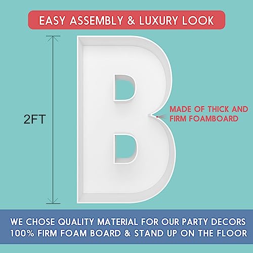 2FT Letter B Mosaic Balloon Frame Letter DIY Fillable Letters Kit for Birthday Party Wedding Backdrop Decor - color: Letter B, size: 2FT