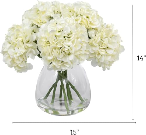 Calm Elegance - Faux Floral Arrangement, Large-Size Premium Artificial Indoor Flower Display with Beautiful Blooms and Foliage - High Energy Natural Looking Floral - color: Calm Elegance