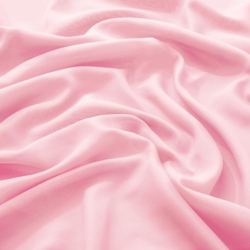 VACVELT Wedding Arch Draping Fabric Blush Pink Chiffon, 2 Panels Sheer Drapes 30 Inch x 20ft Chiffon Backdrop Curtain Wedding Decor, Outdoor Sheer Drapery for Ceremony Party Ceiling - color: Blush Pink, size: 2 Panels