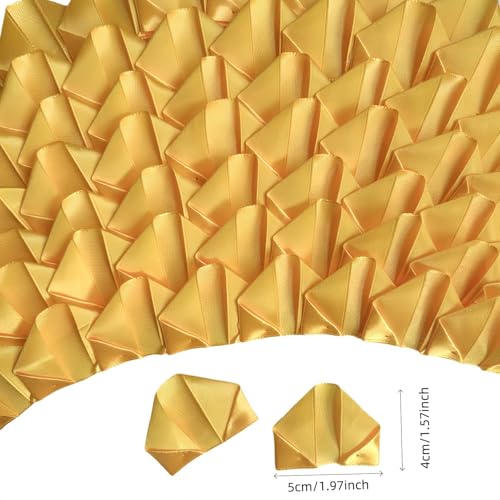 100Pcs Ready-to-Use Satin Rose Petals, Create Custom Eternal Flower Bouquets for Wedding, Engagement, Anniversary Easily DIY (Gold) - color: 100 Pcs Gold
