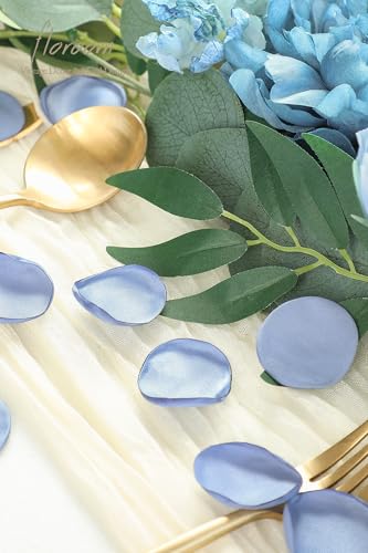 Floroom 300pcs Rose Petals Dusty Blue Faux Silk Flower Petals for Wedding Flower Girl Basket Aisle Scatter Dinner Table Centerpieces Party Confetti Bridal Shower Romantic Night Decoration - color: Dusty Blue, size: 300pcs
