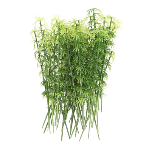 GLEAVI Sturdy Plastic Fake Bamboo Trees Mini Model Decor Artificial Trees for Home