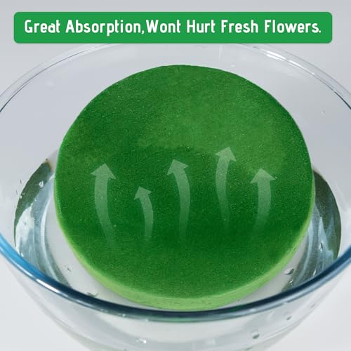Max Shape 6Pcs Floral Foam Round Blocks, Large Wet and Dry Green Foam for Artificial and Fresh Flower Arrangement,Flower Foam Blocks for Wedding Party Decorations (4.7 Inch) - size: 4.7 Inch