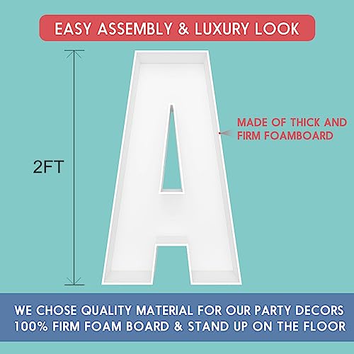 2FT Letter A Mosaic Balloon Frame Letter DIY Fillable Letters Kit for Birthday Party Wedding Backdrop Decor - color: Letter Aa, size: 2FT
