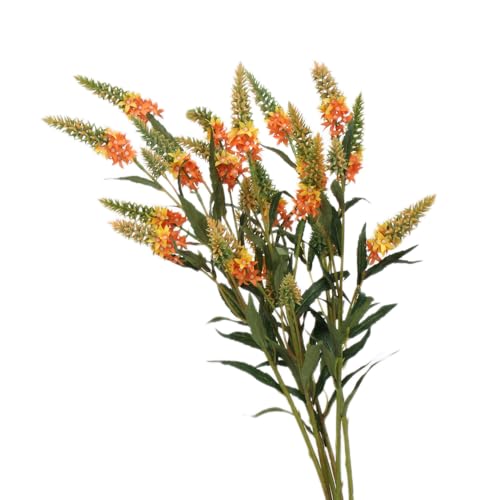 Artificial Lavender Lupine Flowers - 75cm (30 inches) High, 3PCS, 5 Flower Heads Perfect for Weddings, Restaurant, Office, and Bedroom Decor (Orange) - color: Orange