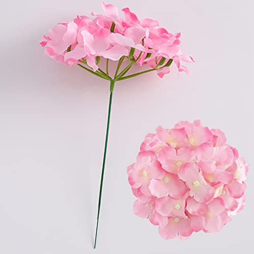FagusHome Silk Hydrangea Heads 36 Pcs Artificial Flowers Heads and 3 Dozens Stems Fake Hydrangea Flowers with Stems for Home Wedding Decor (Dark Pink) - color: Dark Pink
