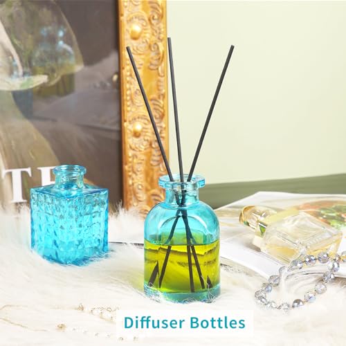 Glass Bud Vase Set, Mini Vases for Flowers, Bulk Vintage Mini Vases for Centerpieces Wedding Decor, Home Flower Décor, Candle Holders, Diffuse Bottles, Hydroponic, (Pack of 30,Sky Blue) - color: Sky Blue, size: 30 pcs