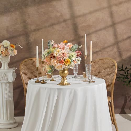 Garisey Artificial Flowers Combo, Mix Silk Flowers Roses, Peonies, Dahlias with Stems for DIY Wedding Bridal Bouquet, Baby Shower, Table Centerpieces, Home Decor, Floral Arrangements-Champagne Powder - color: Champagne Powder