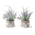 Small Fake Plants, 2 Pack Mini Artificial Plants Fake Lavender Plant in Pot, Lavender Decor and Dining Room Desk Shelf Bathroom Living Room (A-2pcs) - color: Purple