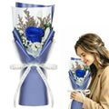 Preserved Flowers for Delivery,Blue Rose Bouquet Gift for Women and Mom,Preserved Flowers Bouquet,Birthday Flowers Gifts for Her Grandma Wife Friends,Roses Gift Valentine’s Day Mothers Day Anniversary - color: Blue-bouquet
