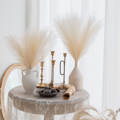 Faux Pampas Grass Decor ， 21.7 Inch Artificial Pampas Grass, Wine Red Reed Grass, Vase Filler for Home Decor, Room, Bathroom, Wedding, Table Centerpiece - 20PCS - color: Wine Red