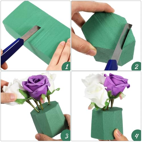 Tofficu Floral Foam Blocks 12 Pcs 8.85X4.09X2.59 Inch Absorbent Flower Mud for Wet and Dry Floral Arrangements Florist Supplies for Weddings Home and Party
