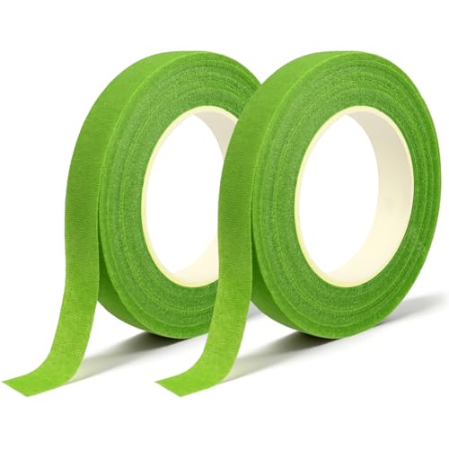DOMMARE Flower Tape Green Floral Tape, 1/2 Inch Flower Wrapping Tape, 2Pcs Floral Bouquet Supplies for Bouquet Floral Arranging Flowers Stem Wrapping, Wedding Bouquet, Wreath, Garden Decor, 32 Yard - color: 2Pcs Fruit Green, style: Normal & Non-sticky