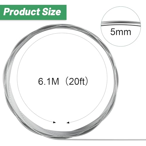 Pelopy Aluminum Wire 3/16 Inch Diameter Metal Wire 20 ft Armature Bendable Armature for Sculpting Dolls Floral Jewelry Making Weaving DIY Crafts, Silver - size: 3/16 Inch,20ft