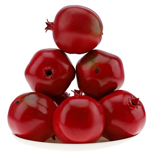 Gresorth 6pcs High Grade Fake Pomegranate Decoration Artificial Realistic Fruit Simulation for Home Party Holiday Christmas Display - color: L