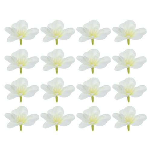 PATIKIL Artificial Orchid Petals, 24Pcs Faux Orchid Flower Head Fake Butterfly Flowers Crafts for Home Wedding Decoration, Cream White - color: Cream White