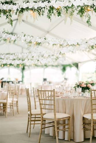 IPOPU Wisteria Hanging Flowers Garland 6.4FT Wisteria Garland Hanging Flowers for Decoration for Wedding Arch, Backdrop, Garden Party Decor, 3 PCS (Ivory) - color: Ivory