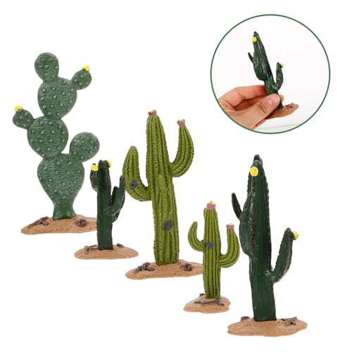 Ipetboom 5pcs Artificial Cactus Decor Faux Cactus Figurines Indoor Home Office Decoration with Realistic Texture for Living Bedroom Gift