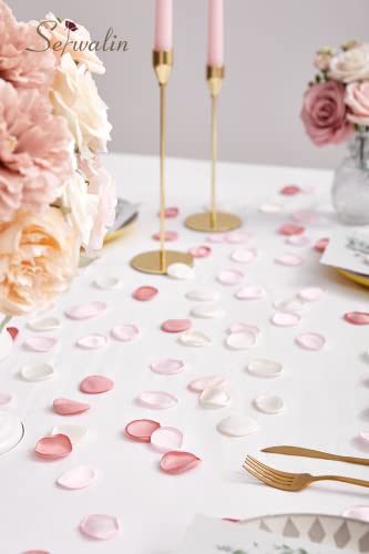 Serwalin 300Pcs Silk Rose Petals Flower Petals for Weddings Blush Pink Petals Fake Petals for Proposal Aisle Flower Girl Basket Bridal Shower Table Decor (3 Color Mixes) - color: Blush Pink, size: 300pcs