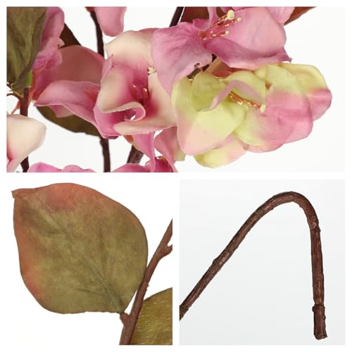 Briful Bougainvillea Artificial Flowers 5 Pack 27.5" Fake Bougainvillea Floral Stems Realistic Silk Flower Arrangements for Home Weddings Parties Table Vase Centerpiece Decor(Old Pink) - color: Pink
