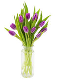 KaBloom PRIME NEXT DAY DELIVERY - Bouquet of 10 Fresh Purple Tulips with Vase .Gift for Birthday, Sympathy, Anniversary, Get Well, Thank You, Valentine, Mother’s Day Fresh Flowers - color: Purple, size: 10, style: With Vase