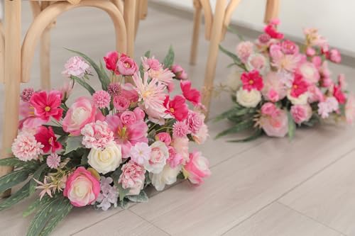 YYHUAWU Artificial Flowers Combo Set Fake Flower Leaf Box with Stems for DIY Wedding Bouquets Centerpieces Flower Arrangements Decorations Baby Shower Party Home Decorations White Pink - color: Blush Pink