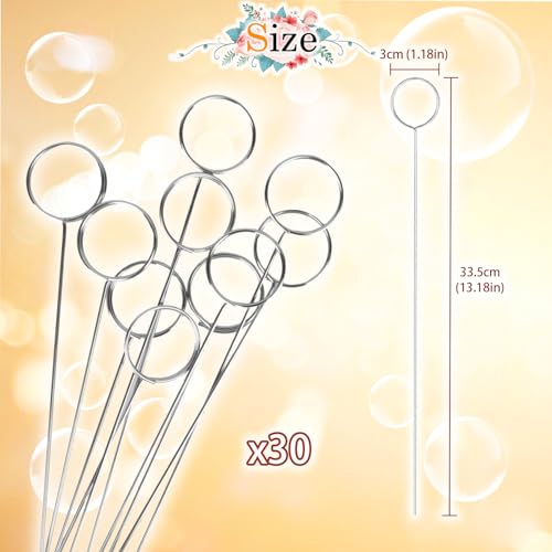 30 Pcs Metal Wire Floral Picks 13 Inch Wire Place Card Holder, Metal Table Name Number Clips Picture Stand, Round Photo Memo Flower Card Holder for Wedding Party Birthday Cake (Silver Round)  - color: Silver, size: 30 Pcs-Round
