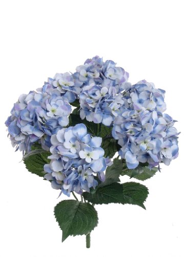 Larksilk Hydrangea Artificial Flowers - Faux Hydrangea Flowers - Home Decor, Easter Decorations, Spring Decor - Floral Centerpieces for Tables - 20" Floral Stems, Blue, 6 Pieces - color: Blue, size: Pack of 6