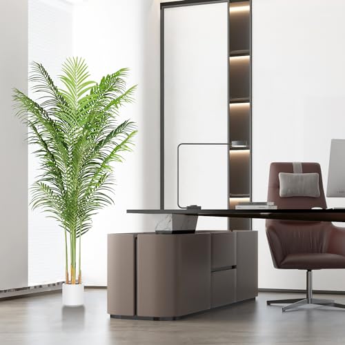 Faux Palm Tree 6.6Ft Tall Artificial Plants Indoor Silk Green Floor Big Large Fake Potted Plant Artificial Decor for Home Office Living Room Outdoor