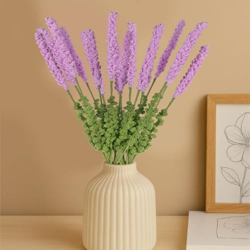 8 Pcs Crochet Flowers Bulk Lavender Crochet Flower Gifts Pink Handmade Crocheted Flowers Bouquet DIY Home Decor for Mother's Day Birthday Wedding Women Moms Wives Friends - color: Pink