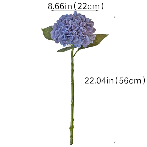 DUYONE 22" Real Soft Touch Hydrangea Artificial Flowers Realistic,Large Long Stem Fake Flowers Full Latex Faux,Wedding Bouquet,Party Home Decor,Garden Office Room Table Centerpieces Taro Purple 3Pcs - color: Taro Purple, size: 3Pcs